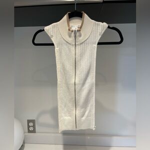 $258 Veronica Beard Posseni merino wool Dickey Jacket insert ivory tan dual zip